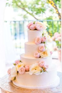 wedding cake with flowers